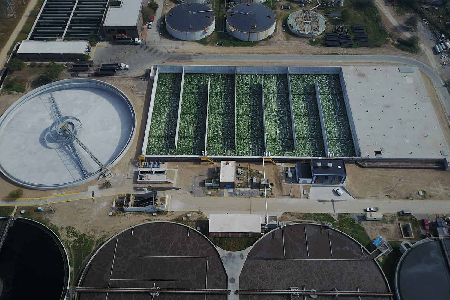 PTAR· vista aérea de tanques