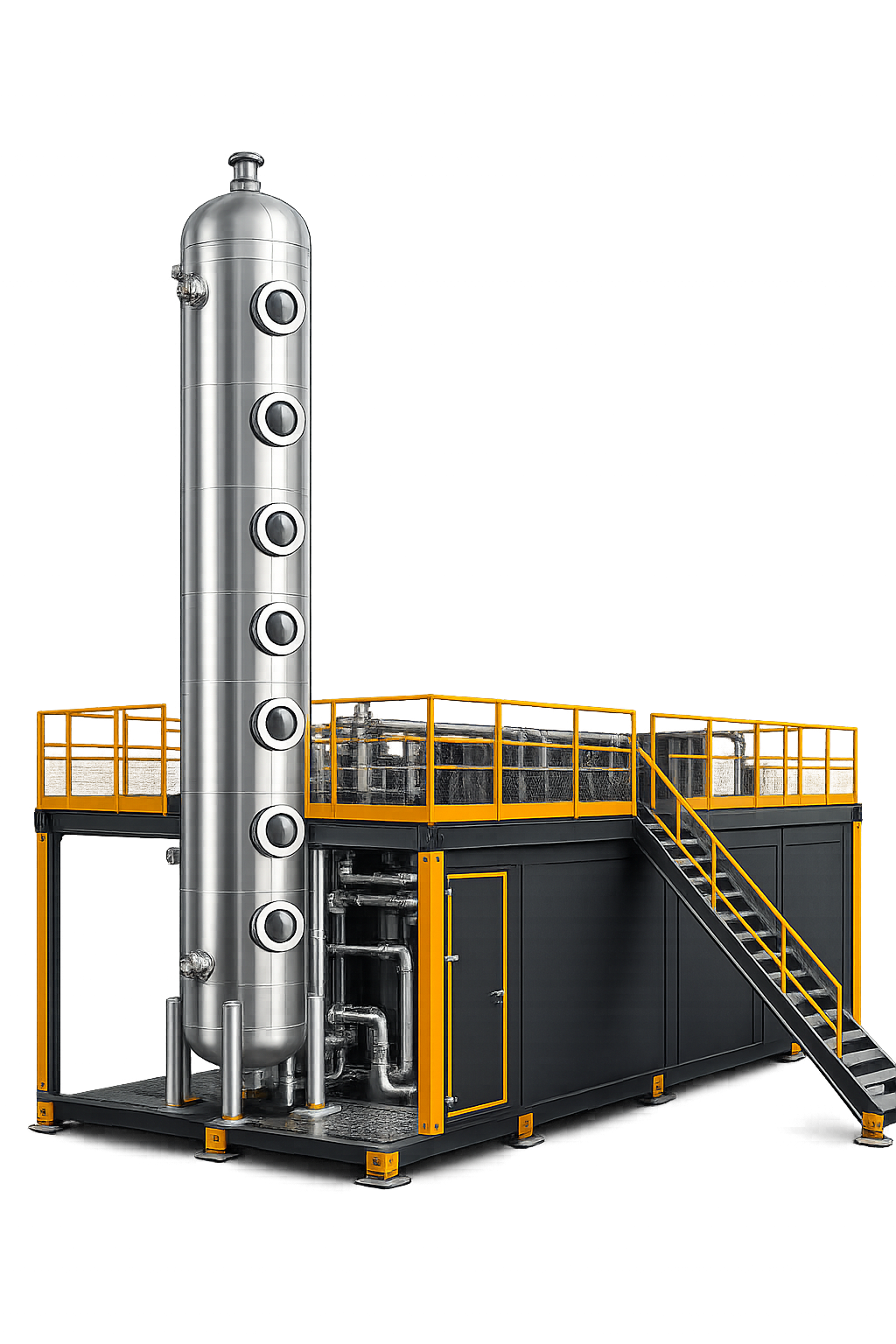 Torre contactora con skid de upgrading por aminas